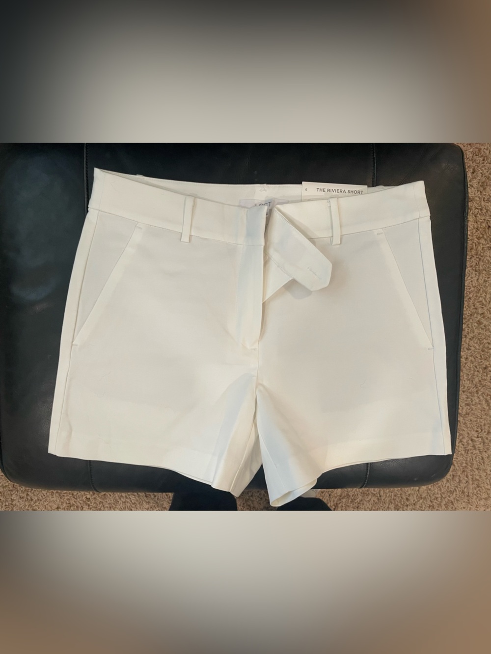 LOFT White Tailored Riviera Shorts